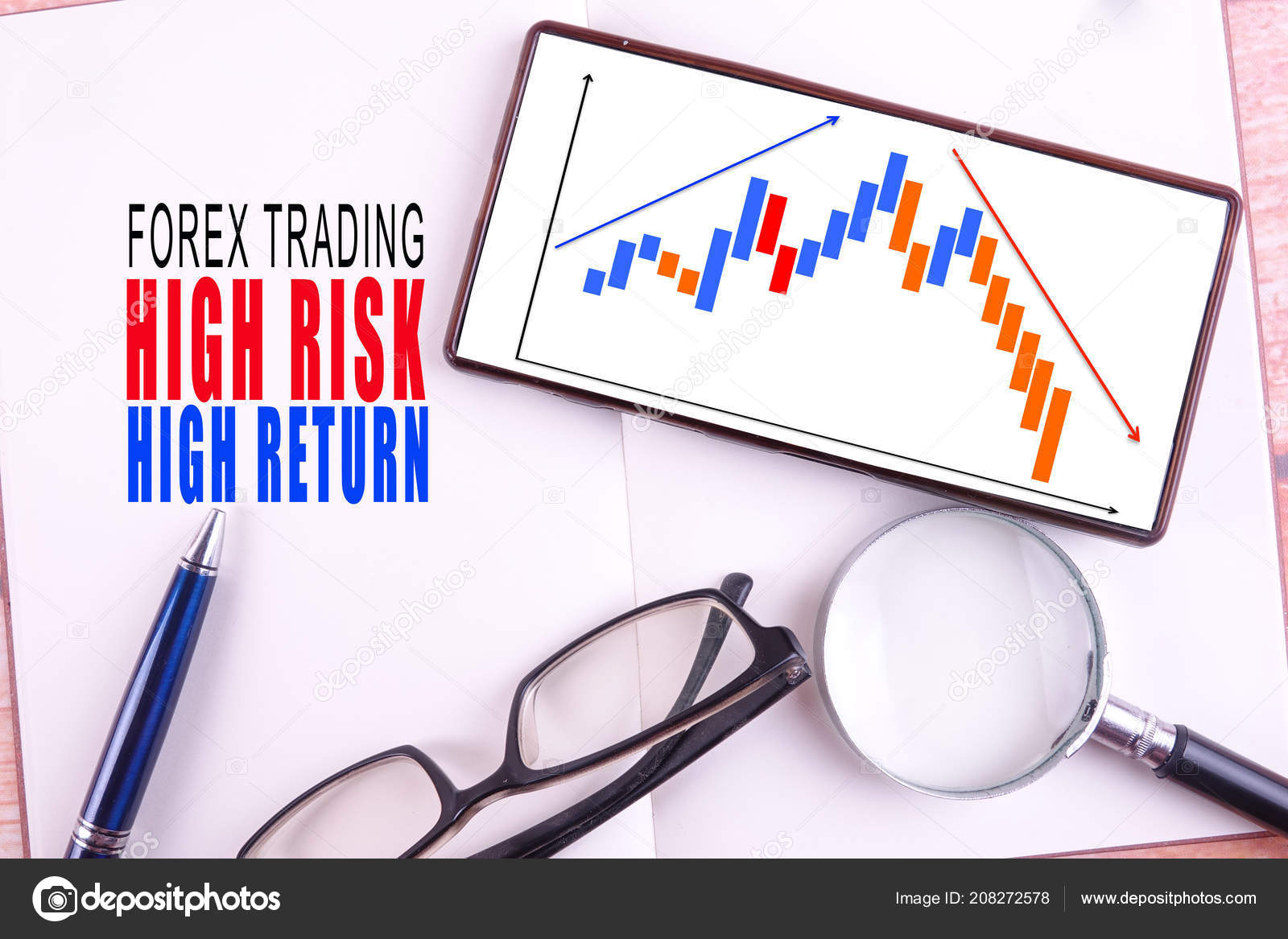 Fore!   x Trading Chart Smartphone Forex Trading High Risk High Return - 